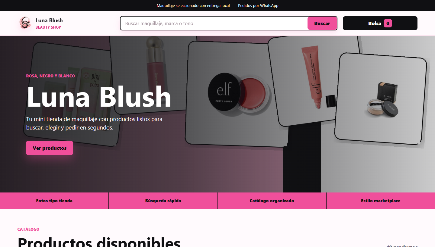 Captura del sitio Luna Blush